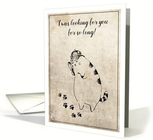 For My Love - Cute Private Detective Kitty card (1454782)