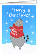 Merry Christmas - Cute Kitty Sending You Warm Wishes card