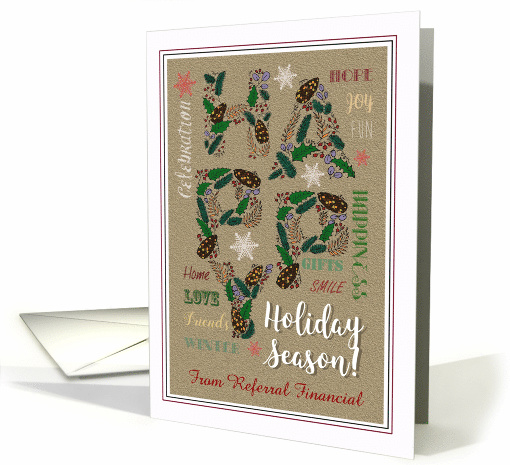 Happy Holidays - Generic Holiday Season Wishes for clients card