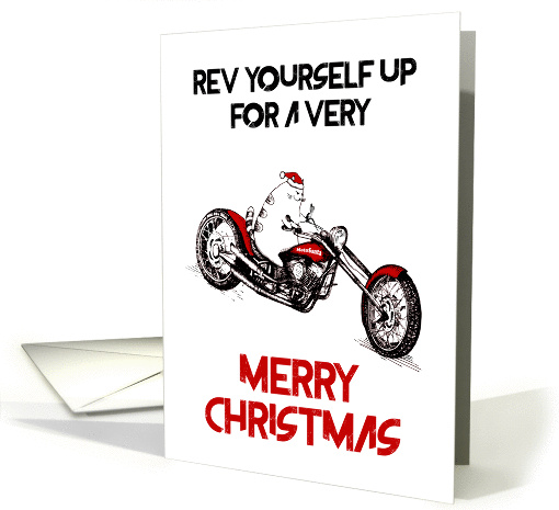 Merry Christmas - Cute Biker Kitty Riding a Motorcycle card (1461154)