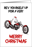 Merry Christmas - Cute Biker Kitty Riding a Motorcycle card