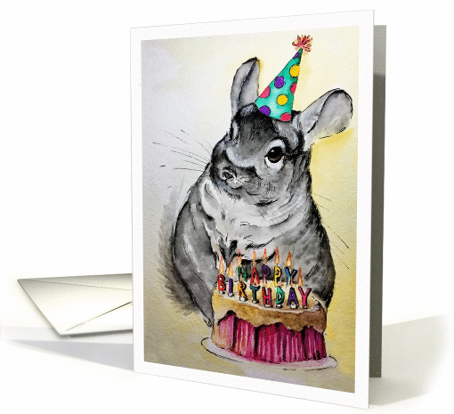 Happy Birthday - Chinchilla card (1462698)