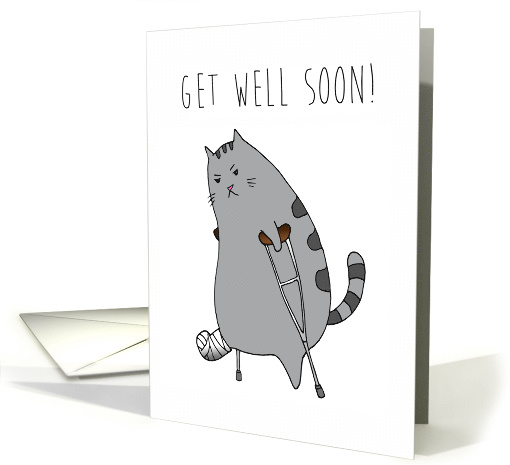 Get Well / Feel Better - Cute Kitty with a Broken Leg... (1464128)