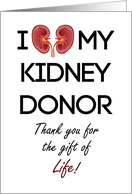 Thank You Organ Donor Kidney Gift of Life Minimalist card