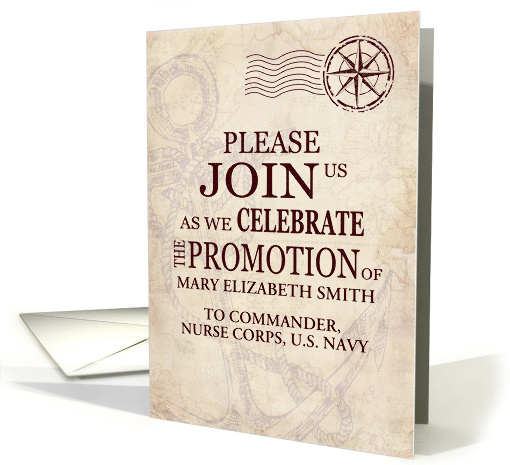 US Navy Promotion Celebration Invitation Vintage Style card (1515536)