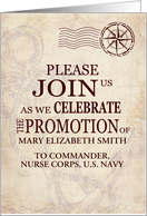 US Navy Promotion Celebration Invitation Vintage Style card