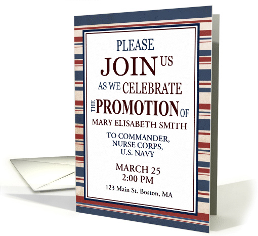 Military / Navy Promotion Celebration Invitation in US... (1515564)