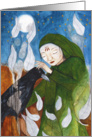 Secret Corner, Woman with Butterflies, Blank Card
