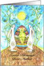 Easter Blessings, Mother, with White Hares and Painted Easter Egg card