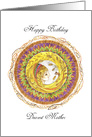 Birthday for a dear Mother, with Woman, Harvest Mouse and Mandala card