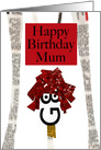 Typography Face Character Art for Mum, Birthday card