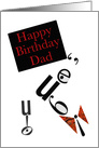 Typography Face Character Art for Dad, Birthday card