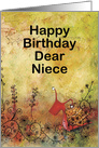 Cute Red Snail for a Dear Niece Birthday card