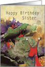 Snails eating Cabbages, Sister Birthday card