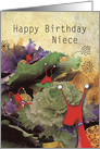 Snails eating Cabbages, Niece Birthday card