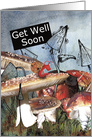 Snail sitting on Toadstool, Get Well Soon card