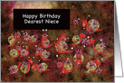 Little Red Snails with Flowers, Dearest Niece Birthday card