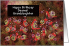 Little Red Snails with Flowers, Dearest Granddaughter Birthday card