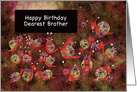 Little Red Snails with Flowers, Dearest Brother Birthday card