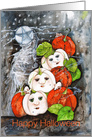 Happy Halloween, Painted Witch Pumpkins and Mice card