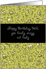 Happy Birthday, Wife, you lovely, crazy, cat lady, doodle cats card