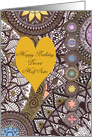 Happy Birthday, Half Sister, Seven Chakras, Mandala, Meditation card