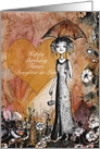 Happy Birthday, Future Daughter-in-Law, Lady with Umbrella, card