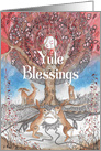 Yule Blessings, Christmas, Hares with Mandala Tree card