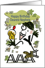 Happy Birthday, Dearest Nephew, Military Character, Typography Art card