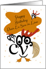 Happy Birthday, Dear Ex Son in Law, Chicken Character, Typography Art card