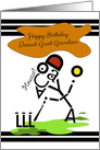 Happy Birthday, Great Grandson, Cricket Character, Typography Art card