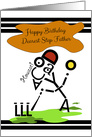 Happy Birthday, Dearest Step Father, Cricket, Typography Art card