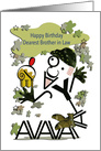 Happy Birthday, Brother in Law, Military Character, Typography Art card