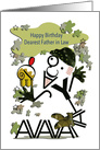 Happy Birthday, Father in Law, Military Character, Typography Art card