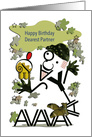 Happy Birthday, Partner, Military, Typography Art card