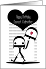 Happy Birthday, Godmother, Robot Girl, Typography Art card