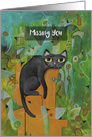 Missing You, Lucky Black Cat, Abstract card