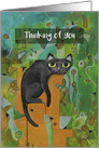 Thinking of You, Lucky Black Cat, Abstract card