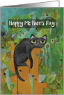Happy Mother’s Day, Lucky Black Cat, Abstract card