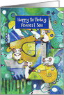 Happy Birthday, Dearest Son, Mice and Battleship, Abstract card