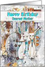 Happy Birthday, Dearest Mother, Poodle Dogs, Abstract Art card