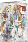 Blank, Poodle Dogs, Abstract card