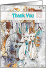Thank You, Poodle Dogs, Abstract card