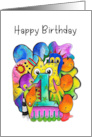 Happy First Birthday Cute Doodle Children’s Birthday card