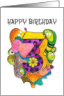 Happy Third Birthday Cute Doodle Children’s Birthday card