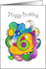 Happy Sixth Birthday Cute Doodle Art Children’s Birthday card