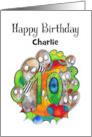 Happy Tenth Birthday Custom Card Crow Skull Doodle Children’s Birthday card