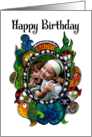 Happy Birthday Custom Photo Cute Pirate Skull card