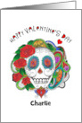 Happy Valentine’s Day Custom Name Sugar Skull Candy Skull card