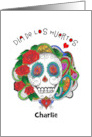Dia De Los Muertos Custom Name Sugar Skull Candy Skull card